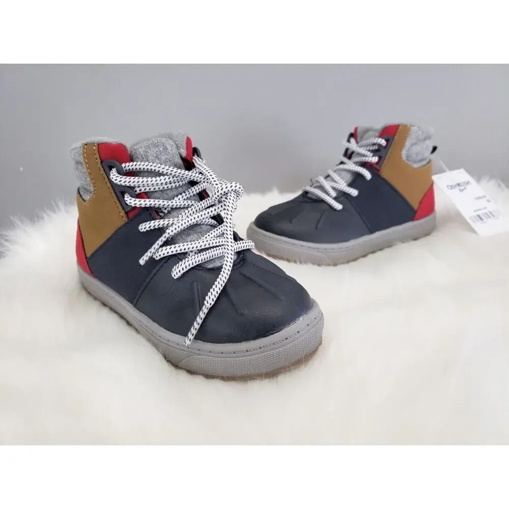 NEW OshKosh Toddler Boys Boots Wistman Navy size 10 Duck‎ Brown Red Fall Winter
